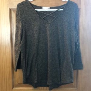 Emory Park Dulce 3/4 Sleeve Brushed Knit Top